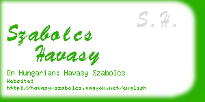 szabolcs havasy business card